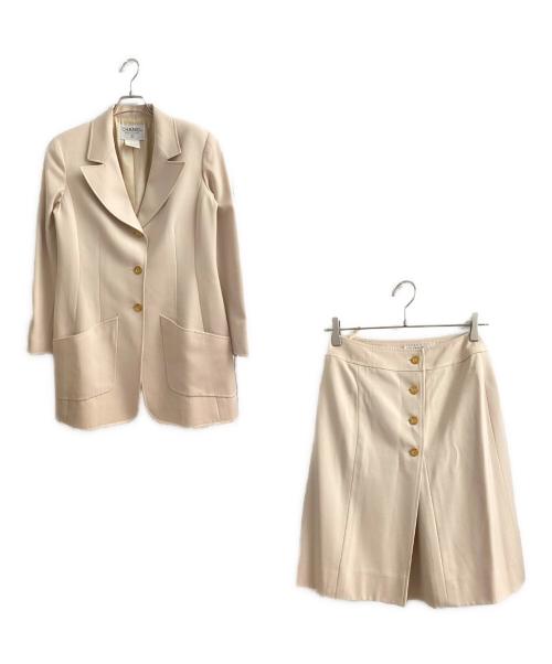 CHANEL BOUTIQUE（シャネル ブティック）CHANEL BOUTIQUE (シャネル ブティック) ウールジャケット　セットアップ ベージュ サイズ:42の古着・服飾アイテム