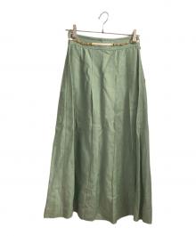 GUCCI（グッチ）の古着「ダブルGミディアムプリーツスカート」｜グリーン