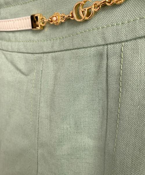 GUCCI（グッチ）GUCCI (グッチ) ダブルGミディアムプリーツスカート グリーン サイズ:38の古着・服飾アイテム