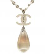 CHANELシャネル）の古着「ココマークティアドロップネックレス」｜クリアホワイト
