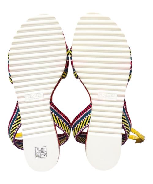 HERMES（エルメス）HERMES (エルメス) サングルカヴァル エスパドリーユ レッド×イエロー サイズ:38の古着・服飾アイテム