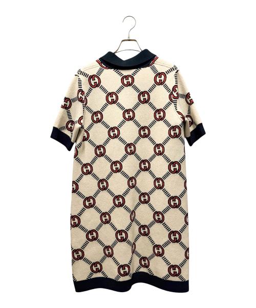 GUCCI（グッチ）GUCCI (グッチ) リバーシブルニットワンピース アイボリー×レッド サイズ:Mの古着・服飾アイテム