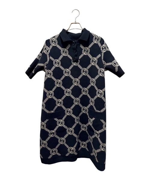 GUCCI（グッチ）GUCCI (グッチ) リバーシブルニットワンピース アイボリー×レッド サイズ:Mの古着・服飾アイテム