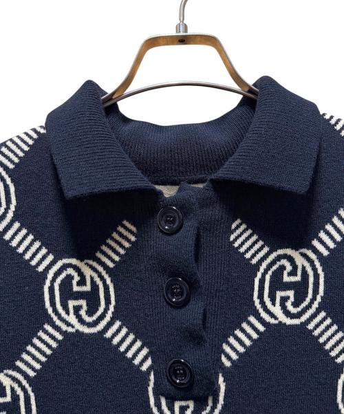 GUCCI（グッチ）GUCCI (グッチ) リバーシブルニットワンピース アイボリー×レッド サイズ:Mの古着・服飾アイテム