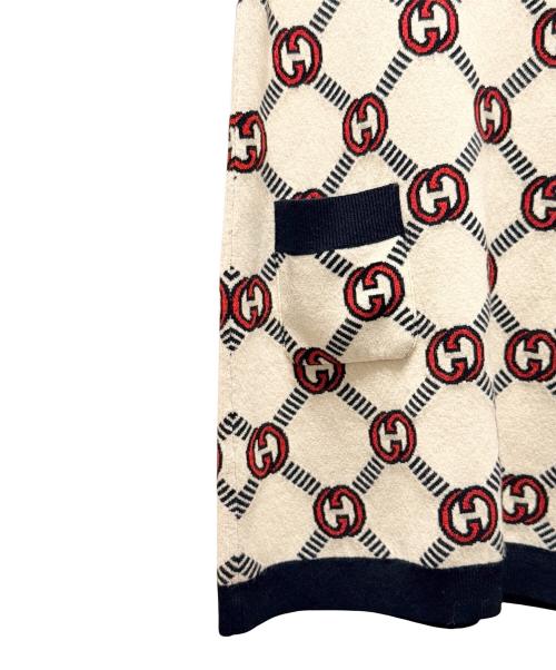 GUCCI（グッチ）GUCCI (グッチ) リバーシブルニットワンピース アイボリー×レッド サイズ:Mの古着・服飾アイテム