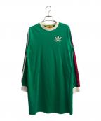 GUCCI×adidas Originalsグッチ×アディダスオリジナル）の古着「サイドラインロゴワンピース」｜グリーン×レッド