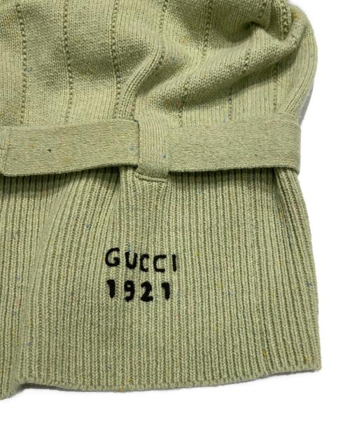 GUCCI（グッチ）GUCCI (グッチ) ベルテッドリブニットカーディガン グリーン サイズ:XLの古着・服飾アイテム