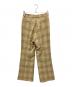 GUCCI (グッチ) Gucci Beige and Green Check Linen Straight-Leg Pants/チェックリネンラウンドポケット パンツ グリーン×ベージュ サイズ:36：16000円