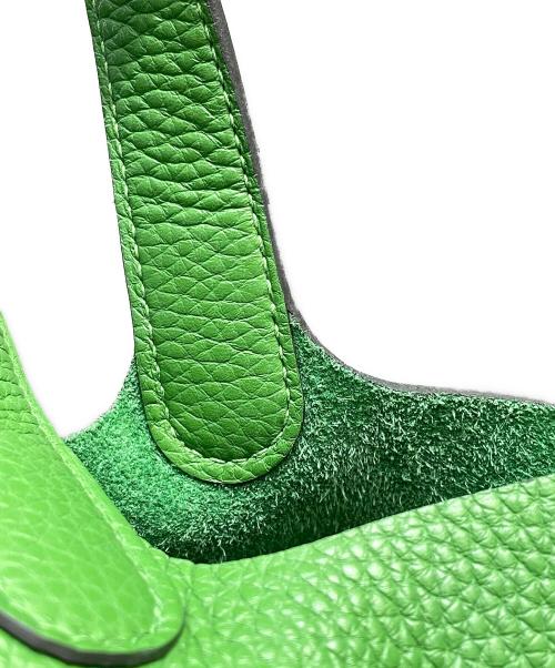 HERMES（エルメス）HERMES (エルメス) ピコタンロック PM/ゴールド金具/トリヨンクレマンス/ヴェールユッカ/W刻印 ヴェールユッカ×ゴールド金具 サイズ:PMの古着・服飾アイテム