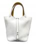 HERMES（エルメス）の古着「ピコタンロックPM（18）エクラ/シルバー金具/トリヨンクレマンス/ニューホワイト/セサミ/W刻印」｜ニューホワイト×セサミ シルバー金具