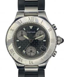 Cartier（カルティエ）の古着「ヴァンテアン 21 クロノスカフ SM Ref.W10198U2 クォーツ 黒文字盤」｜黒文字盤
