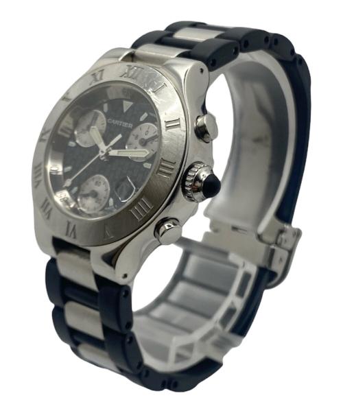 Cartier（カルティエ）Cartier (カルティエ) ヴァンテアン 21 クロノスカフ SM Ref.W10198U2 クォーツ 黒文字盤 黒文字盤 サイズ:32mmの古着・服飾アイテム