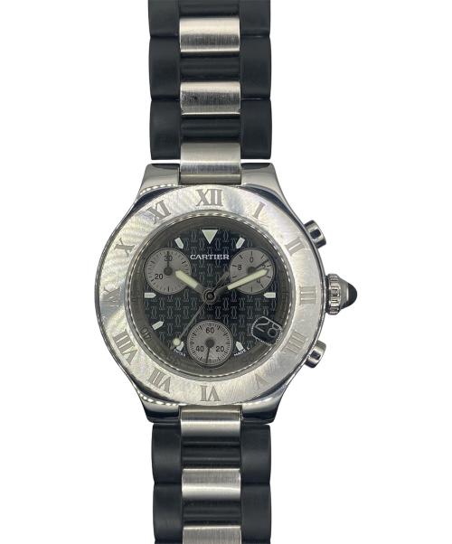 Cartier（カルティエ）Cartier (カルティエ) ヴァンテアン 21 クロノスカフ SM Ref.W10198U2 クォーツ 黒文字盤 黒文字盤 サイズ:32mmの古着・服飾アイテム