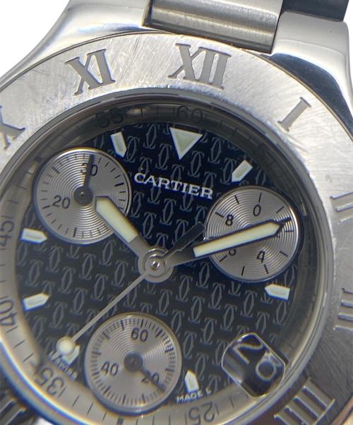 Cartier（カルティエ）Cartier (カルティエ) ヴァンテアン 21 クロノスカフ SM Ref.W10198U2 クォーツ 黒文字盤 黒文字盤 サイズ:32mmの古着・服飾アイテム