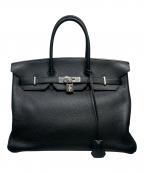 HERMESエルメス）の古着「バーキン35/シルバー金具/トゴ/ブラック/▢Ｊ刻印」｜ノワール×シルバー金具