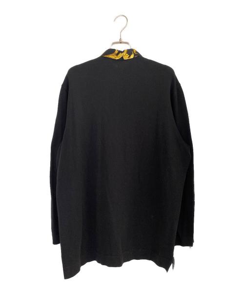HERMES（エルメス）HERMES (エルメス) ニット切替シャツ ブラック×ゴールド サイズ:XLの古着・服飾アイテム