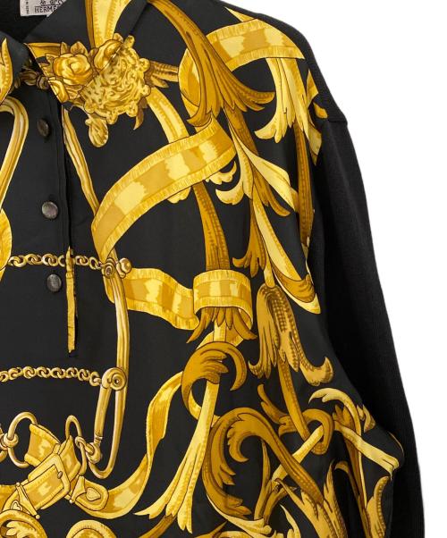 HERMES（エルメス）HERMES (エルメス) ニット切替シャツ ブラック×ゴールド サイズ:XLの古着・服飾アイテム
