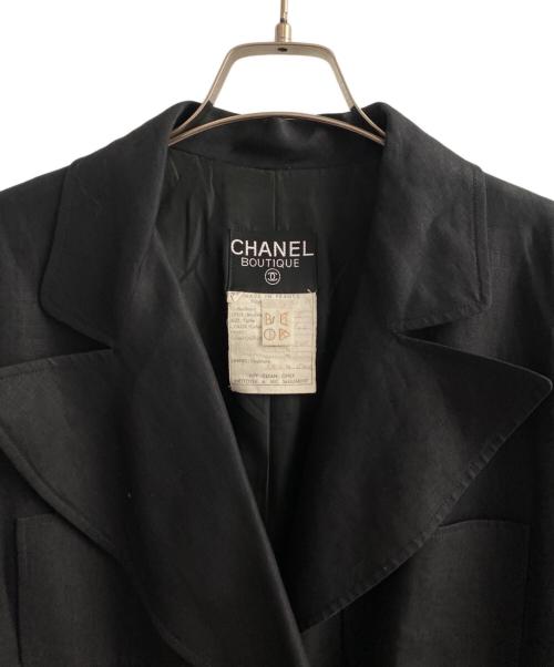CHANEL BOUTIQUE（シャネル ブティック）CHANEL BOUTIQUE (シャネル ブティック) リネンジャケット ブラック サイズ:36の古着・服飾アイテム