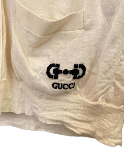 GUCCI（グッチ）GUCCI (グッチ) ホースビットニットカーディガン アイボリー サイズ:Mの古着・服飾アイテム