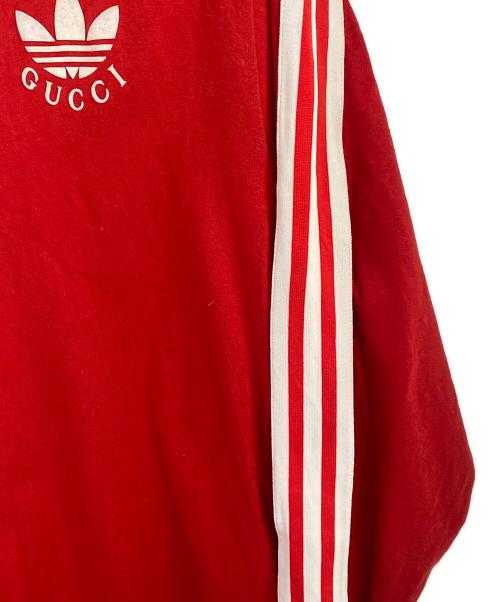 GUCCI（グッチ）GUCCI (グッチ) adidas (アディダス) 長袖ロゴワンピース レッド サイズ:Lの古着・服飾アイテム