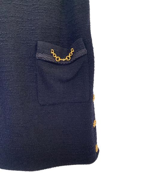GUCCI（グッチ）GUCCI (グッチ) ノースリーブワンピース ネイビー サイズ:40の古着・服飾アイテム