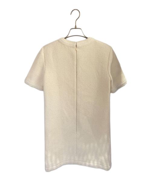 GUCCI（グッチ）GUCCI (グッチ) Gucci Wool Tweed Mini Dress/S/Sウールツイードドレス アイボリー サイズ:40の古着・服飾アイテム