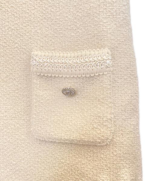 GUCCI（グッチ）GUCCI (グッチ) Gucci Wool Tweed Mini Dress/S/Sウールツイードドレス アイボリー サイズ:40の古着・服飾アイテム
