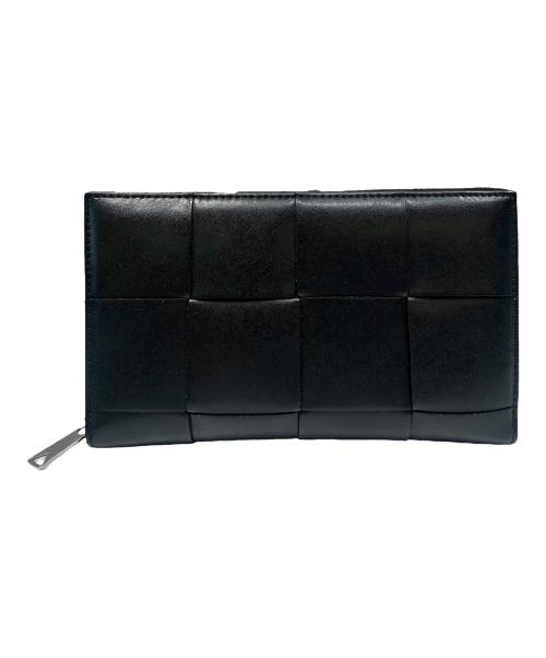 BOTTEGA VENETA（ボッテガベネタ）BOTTEGA VENETA (ボッテガベネタ) カセットジップアラウンドウォレット ブラックの古着・服飾アイテム