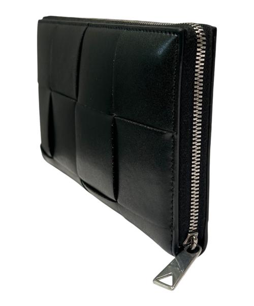 BOTTEGA VENETA（ボッテガベネタ）BOTTEGA VENETA (ボッテガベネタ) カセットジップアラウンドウォレット ブラックの古着・服飾アイテム