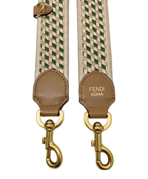 FENDI（フェンディ）FENDI (フェンディ) ロゴ刺繍ショルダーストラップ マルチカラーの古着・服飾アイテム