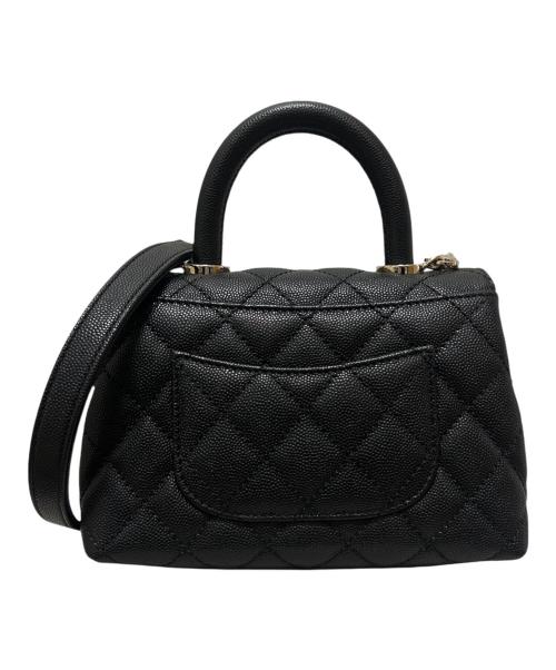 CHANEL（シャネル）CHANEL (シャネル) ココハンドル19/ゴールド金具/キャビアスキン/2021年以降 ブラック×ゴールド金具 サイズ:19cmの古着・服飾アイテム