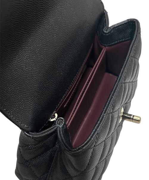CHANEL（シャネル）CHANEL (シャネル) ココハンドル19/ゴールド金具/キャビアスキン/2021年以降 ブラック×ゴールド金具 サイズ:19cmの古着・服飾アイテム