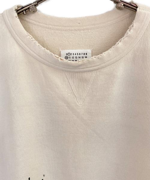 Maison Margiela（メゾンマルジェラ）Maison Margiela (メゾンマルジェラ) ペンキクラッシュ加工スウェット ベージュ サイズ:Lの古着・服飾アイテム