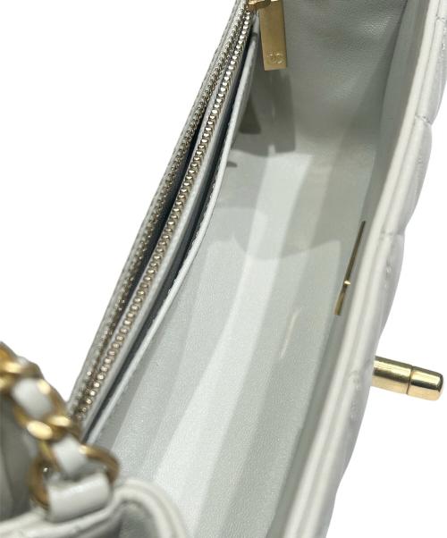 CHANEL（シャネル）CHANEL (シャネル) ミニ フラップ バッグ/ゴールド金具 グレー×ゴールド金具 サイズ:20の古着・服飾アイテム