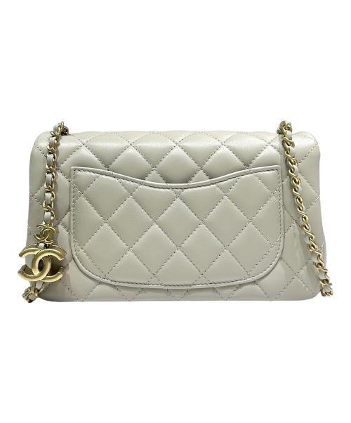 CHANEL（シャネル）CHANEL (シャネル) ミニ フラップ バッグ/ゴールド金具 グレー×ゴールド金具 サイズ:20の古着・服飾アイテム