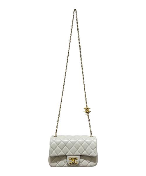CHANEL（シャネル）CHANEL (シャネル) ミニ フラップ バッグ/ゴールド金具 グレー×ゴールド金具 サイズ:20の古着・服飾アイテム