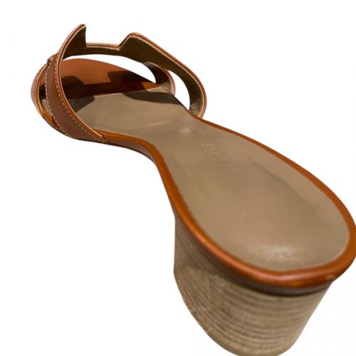 HERMES（エルメス）HERMES (エルメス) オアジスサンダル ブラウン サイズ:36 1/2の古着・服飾アイテム