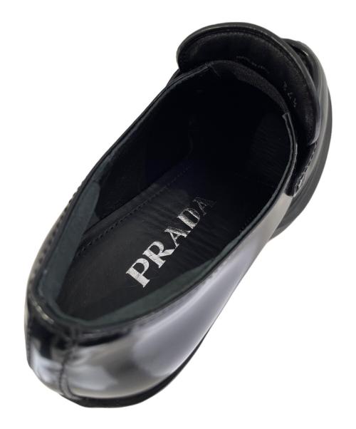 PRADA（プラダ）PRADA (プラダ) トライアングルロゴヒールローファー ブラック サイズ:34 1/2の古着・服飾アイテム