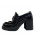 PRADA (プラダ) トライアングルロゴヒールローファー ブラック サイズ:34 1/2：70000円