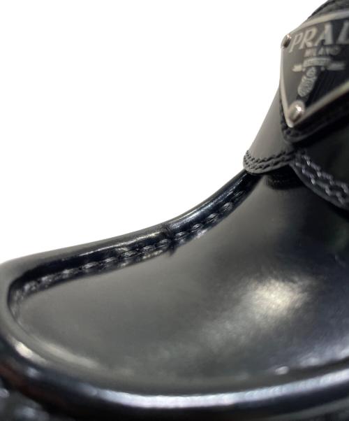 PRADA（プラダ）PRADA (プラダ) トライアングルロゴヒールローファー ブラック サイズ:34　1/2の古着・服飾アイテム