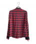 GUCCI (グッチ) rhombus print silk shirt レッド×ネイビー サイズ:38：45000円