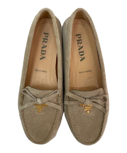 PRADA（プラダ）PRADA (プラダ) スウェードドライビングシューズ ベージュ サイズ:36の古着・服飾アイテム