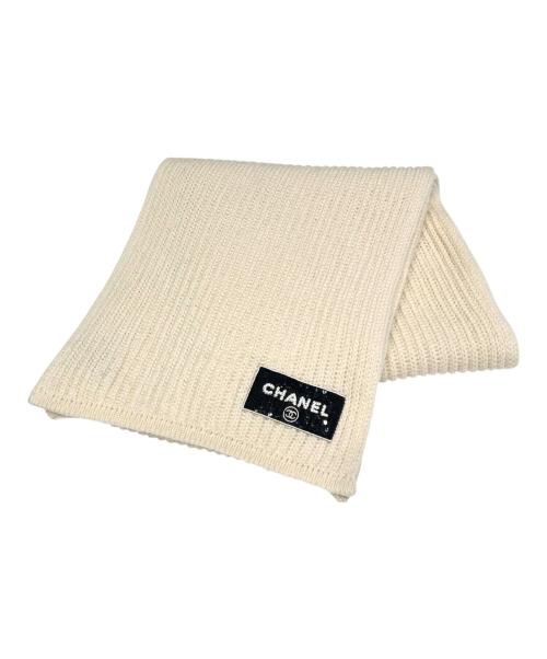CHANEL（シャネル）CHANEL (シャネル) カシミヤスパンコールロゴマフラー アイボリー サイズ:-の古着・服飾アイテム