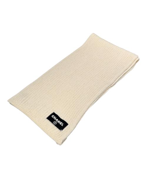 CHANEL（シャネル）CHANEL (シャネル) カシミヤスパンコールロゴマフラー アイボリー サイズ:-の古着・服飾アイテム