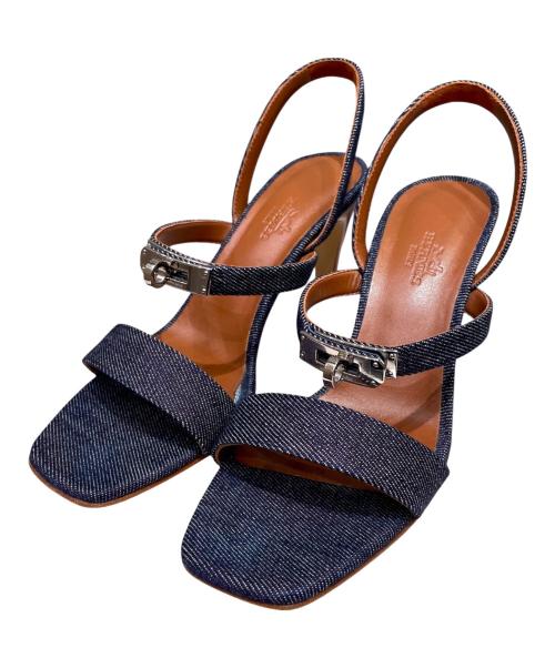 HERMES（エルメス）HERMES (エルメス) ケリーバックルサンダル ネイビー サイズ:37の古着・服飾アイテム