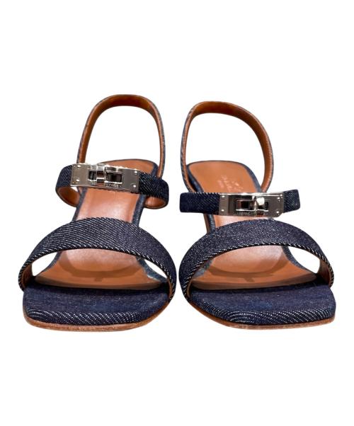 HERMES（エルメス）HERMES (エルメス) ケリーバックルサンダル ネイビー サイズ:37の古着・服飾アイテム