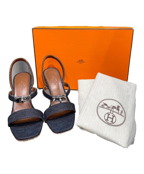 HERMES（エルメス）HERMES (エルメス) ケリーバックルサンダル ネイビー サイズ:37の古着・服飾アイテム