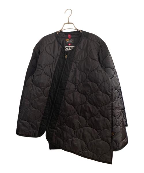 ALPHA（アルファ）ALPHA (アルファ) CDG (シーディージー) 捻じれキルティングジャケット ブラック サイズ:Lの古着・服飾アイテム