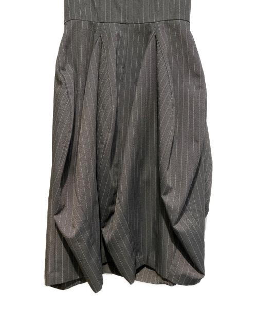 COMME des GARCONS COMME des GARCONS（コムデギャルソン コムデギャルソン）COMME des GARCONS COMME des GARCONS (コムデギャルソン コムデギャルソン) 24SS ピンストライプバルーンワンピース グレー サイズ:Lの古着・服飾アイテム