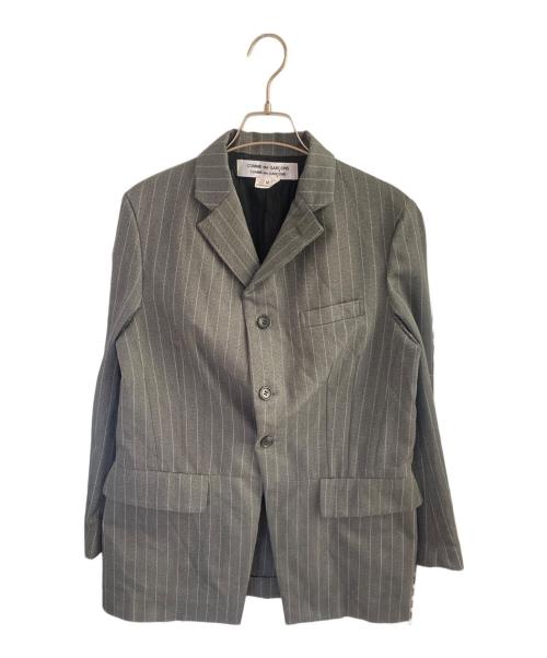 COMME des GARCONS COMME des GARCONS（コムデギャルソン コムデギャルソン）COMME des GARCONS COMME des GARCONS (コムデギャルソン コムデギャルソン) ピンストライプジャケット グレー サイズ:Mの古着・服飾アイテム